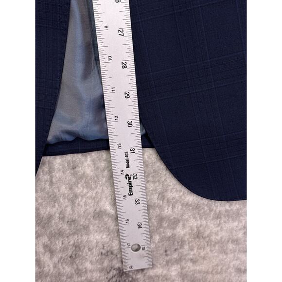 Hickey Freeman Blazer 48 R Mens Blue Plaid Wool Full Canvas Sport Coat Jacket - Picture 7 of 11